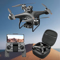 S116 MAX 4K Dual Camera Drone with remote control and carrying case against a blue sky background