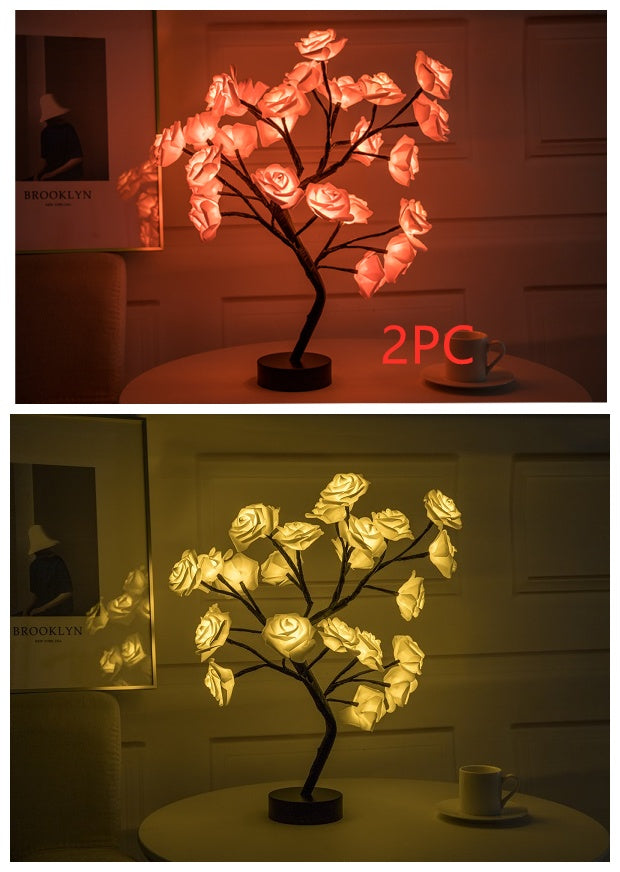 USB and battery-powered bonsai tree lamp for bedroom décor