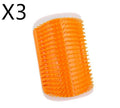 Orange pet grooming brush with white handle on a white background, labeled 'X3'.
