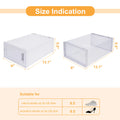 Dimensions of two shoe boxes with size indication for men's and women's shoes