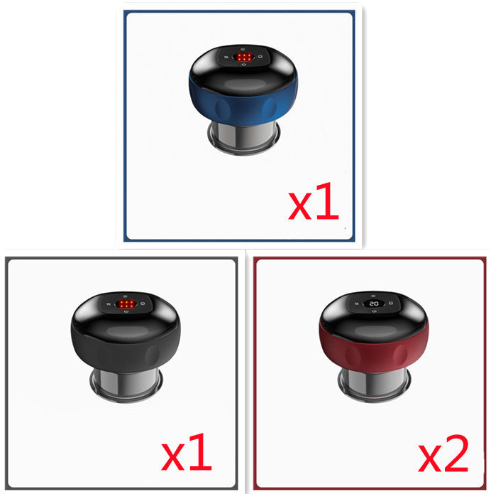 Three cylindrical electronic devices with different color options on a white background