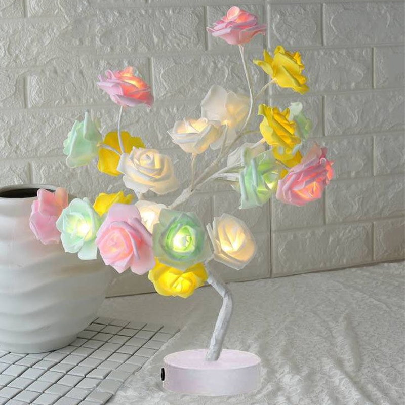 Decorative LED rose lamp for cozy home ambiance