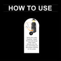 Instructions on how to use a product with text and diagram on a black background