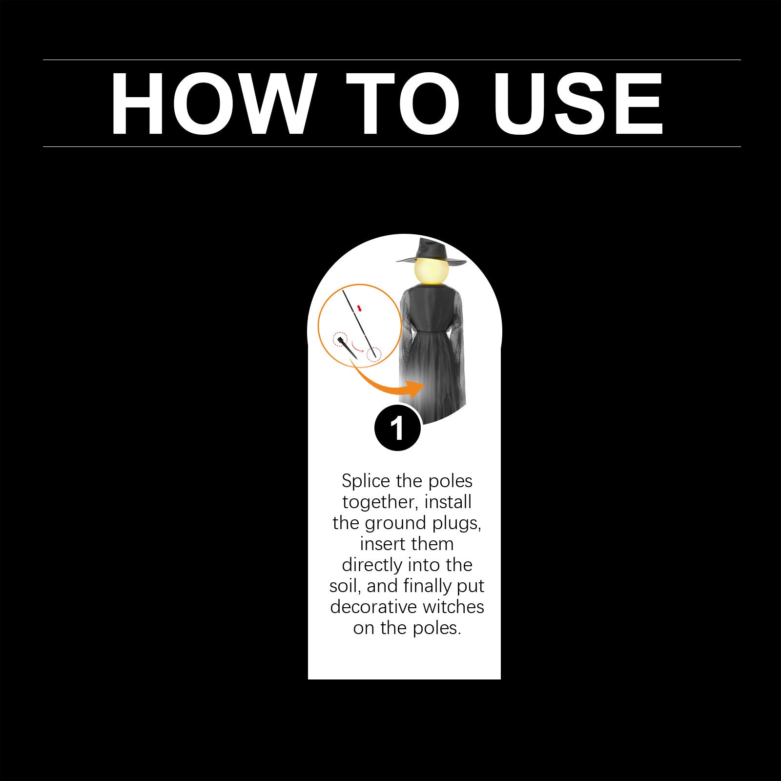 Instructions on how to use a product with text and diagram on a black background