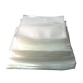 Stack of clear plastic bags on a white background; Durable food saver bags with air-tight sealing