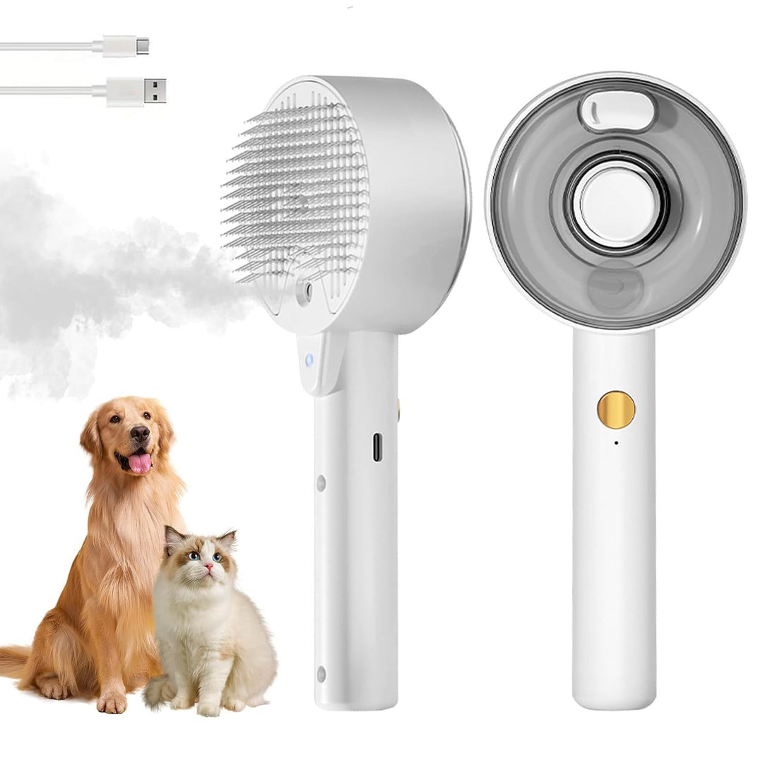Pet grooming tool with a dog and cat on a white background