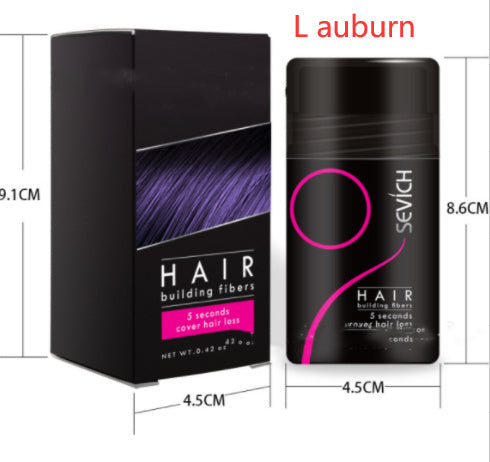 Sevich hair building fibers packaging with dimensions displayed