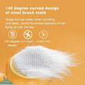 Hairbrush with anti-static design on an orange background