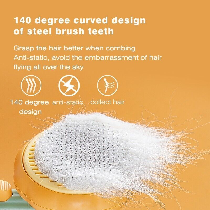 Hairbrush with anti-static design on an orange background