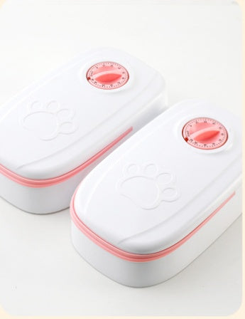 Double Pink Automatic pet feeder and water dispenser for cats and dogs