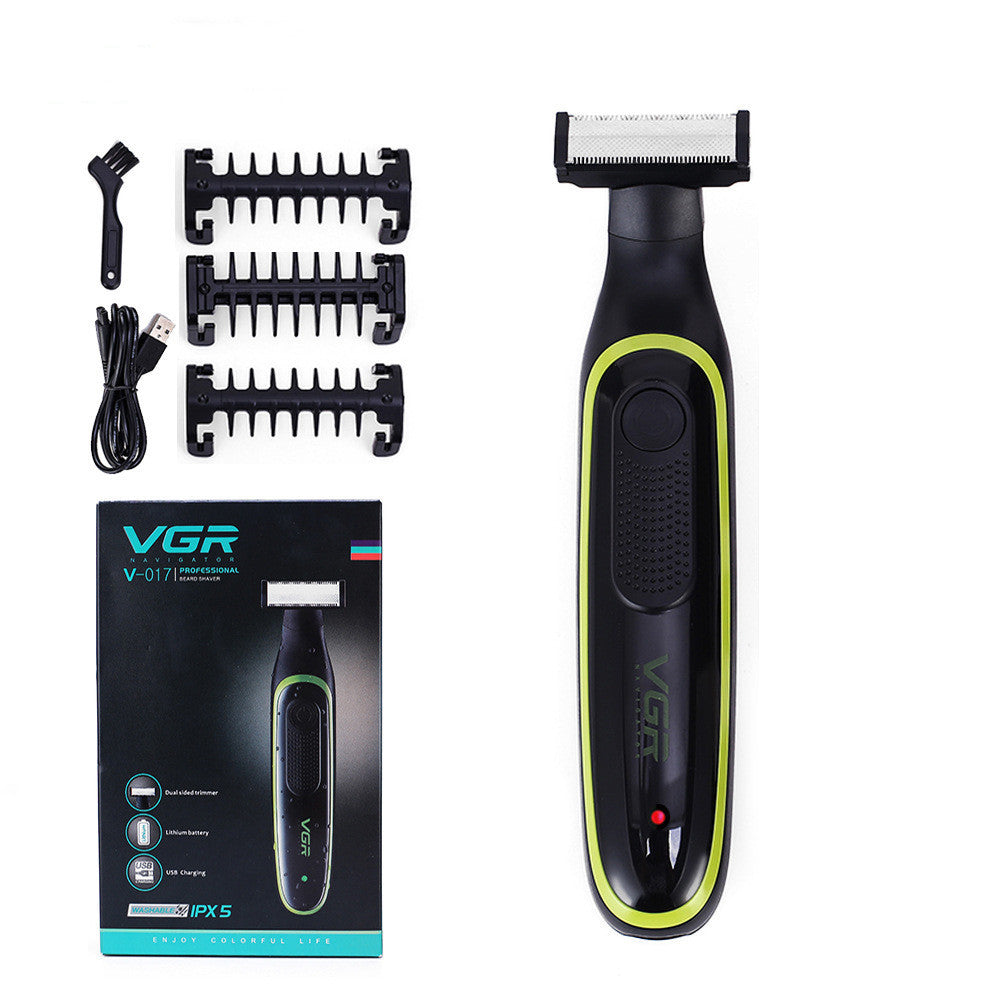 Electric shaver for men with included accessories: combs, brush, manual
