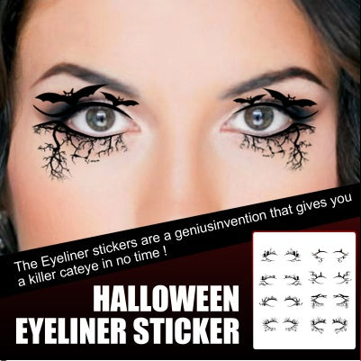 Black eyeliner stickers for spooky Halloween party look