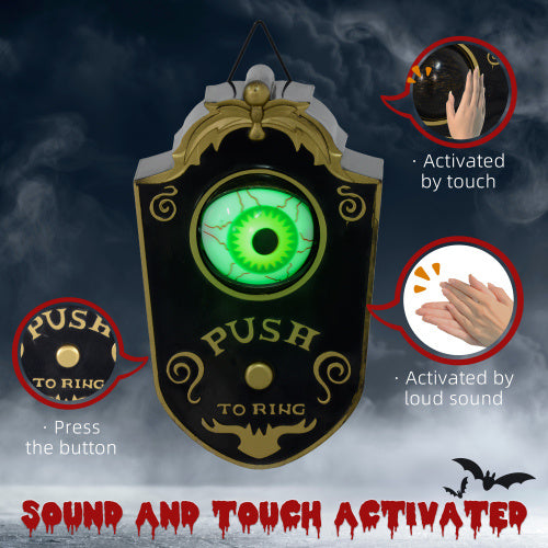 Creepy light-up eyeball Halloween decoration glowing green