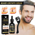 Beard thickening serum for men with stainless steel roller