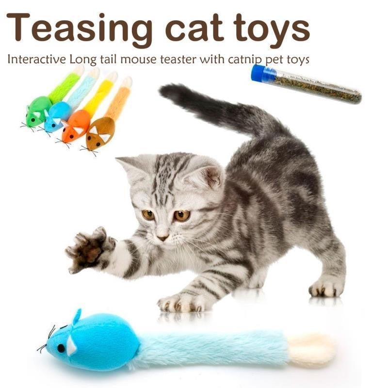 Interactive Long Tail Mouse Cat Toy – Fun and Engaging Training Toy for Active Indoor Cats and Kittens