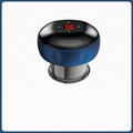 Blue and black electronic device on a white background