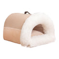 Portable pet nest bed for cats and dogs in brown color in brown color