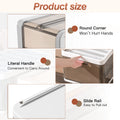 Product size features with round corner, literal handle, and slide rail on a white background