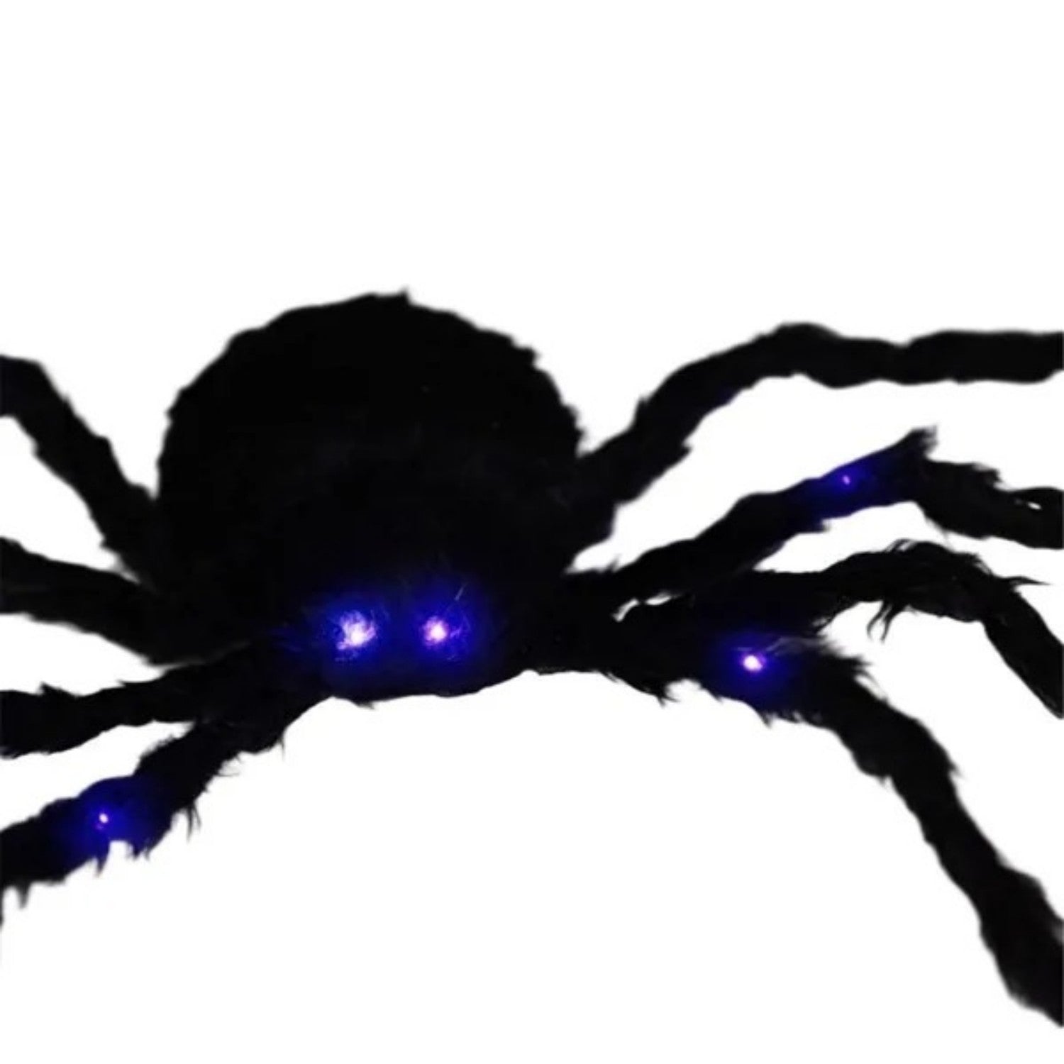Creepy Halloween spider with purple LED glow
