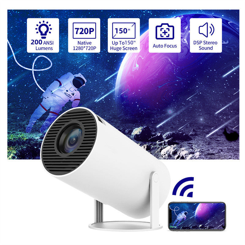 Portable HY300 smart projector for home theater use