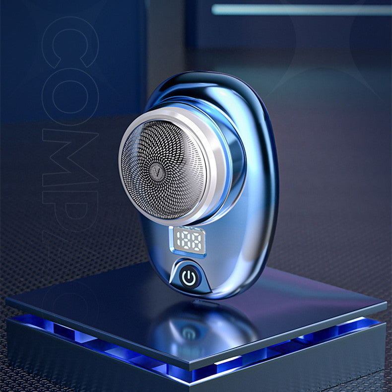 Compact XO2 electric shaver with aluminum finish and USB-C charging