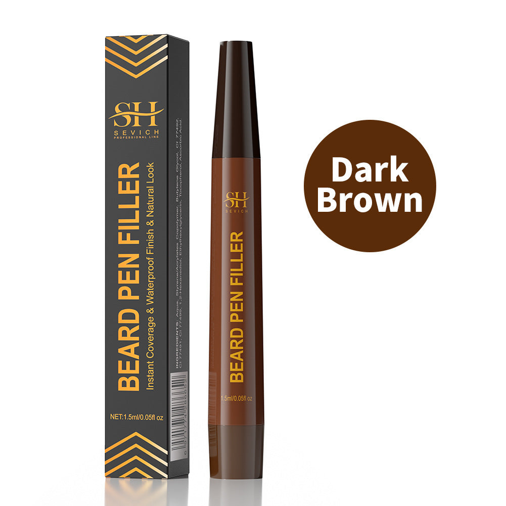Brown beard and eyebrow filler makeup pen