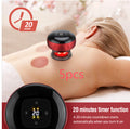 Person receiving a massage with a handheld device, featuring a 20-minute timer and '5pcs' text