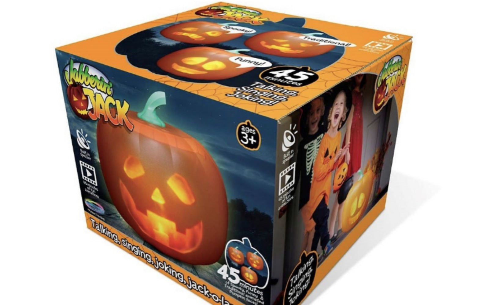Halloween interactive pumpkin lamp with projection and music