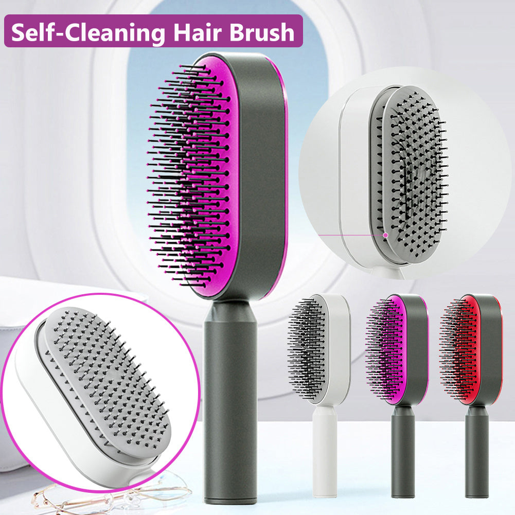 Self-Cleaning Hair Brush for Women – One-Key Airbag Massage Comb for Hair Care & Styling