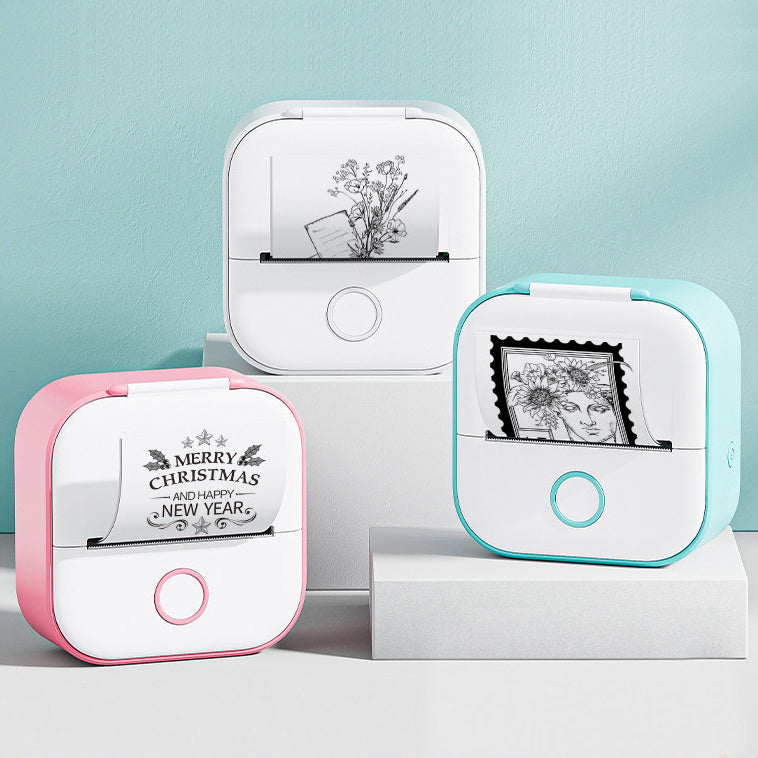 Mini Bluetooth Thermal Label Printer – Inkless Portable Photo & Sticker Printer for Students, Home & Office Use