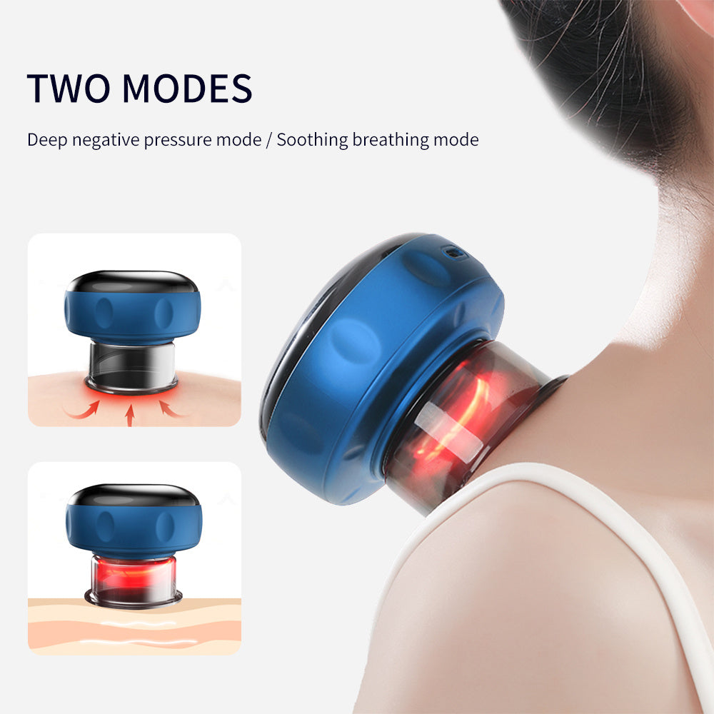 Person receiving cupping therapy on their back with text 'Negative pressure cupping'