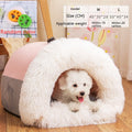 Portable pet nest bed for cats and dogs in pink color with size dimension