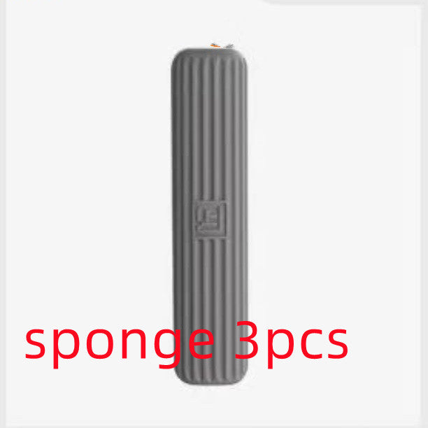 Gray sponge with a brand logo on a white background, labeled 'sponge 3pcs' in red text.