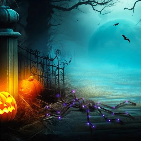 Haunted house décor oversized light-up spider