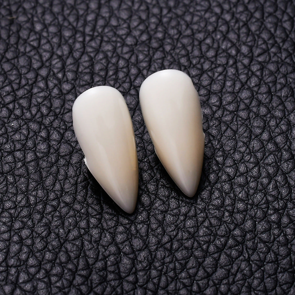 Scary plastic resin vampire teeth with DIY fitting