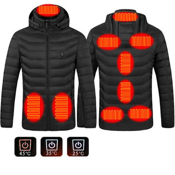 USB Heated Jacket for Men & Women – Thermal Winter Coat with Electric Heating Zones