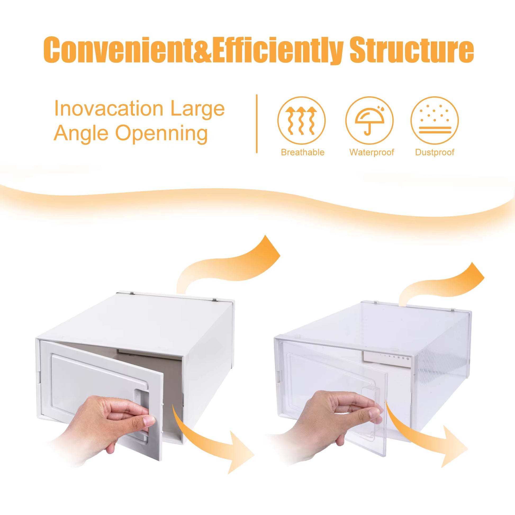 Product with large angle opening feature, labeled as 'Innovation Large Angle Opening', on a white background