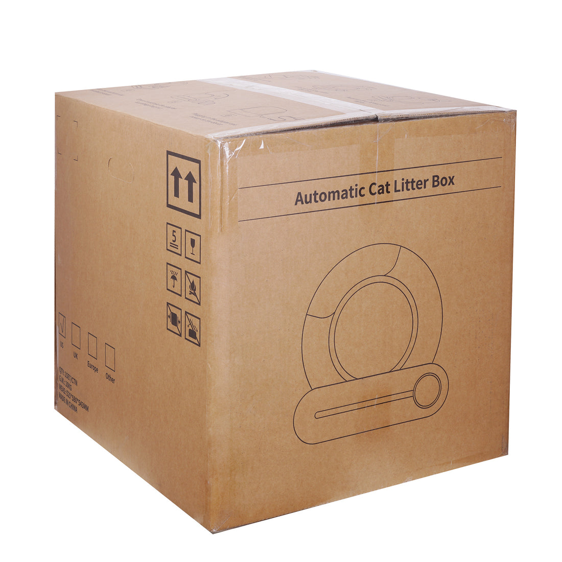 Self-cleaning automatic cat litter box with app control, odor removal, and safety sensors for multiple cats