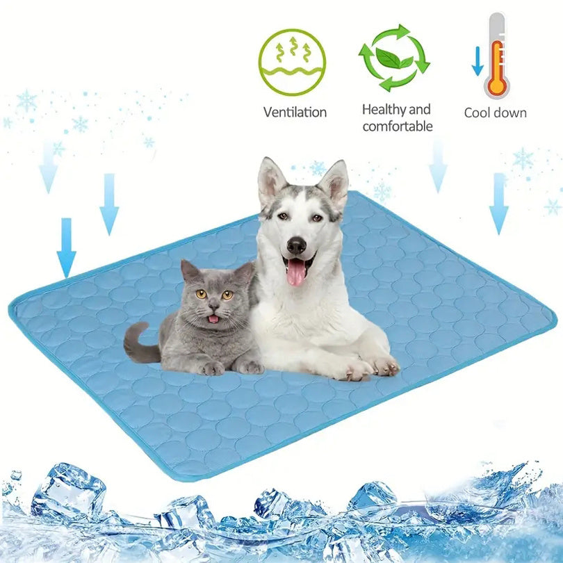 Pet Cooling Mat for Dogs and Cats – Ice Silk Breathable Summer Bed Pad, Extra Large Sizes Available