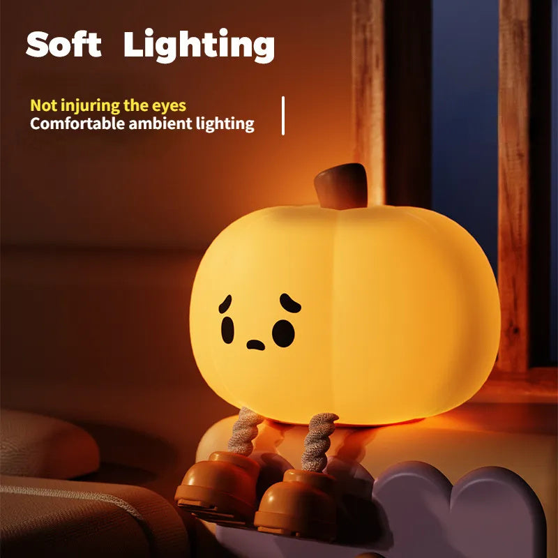 Portable rechargeable pumpkin night lamp gift for kids