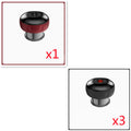 Two images of a red and black device with digital display, one showing 'x1' and the other showing 'x3'