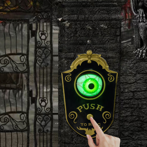 Animated haunted house doorbell with scary sound effects