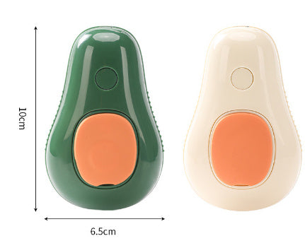 Product display showing both color variants of the avocado-shaped brush