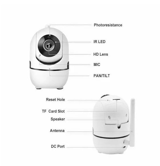 1080P WiFi wireless indoor home security camera with night vision