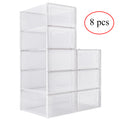 Set of eight clear storage drawers on a white background with '8 pcs' text