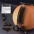 Adjustable resistance bands with foot pedals and handles in Black color
