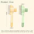 Two pet grooming brushes for dogs and cats with measurements on a white background