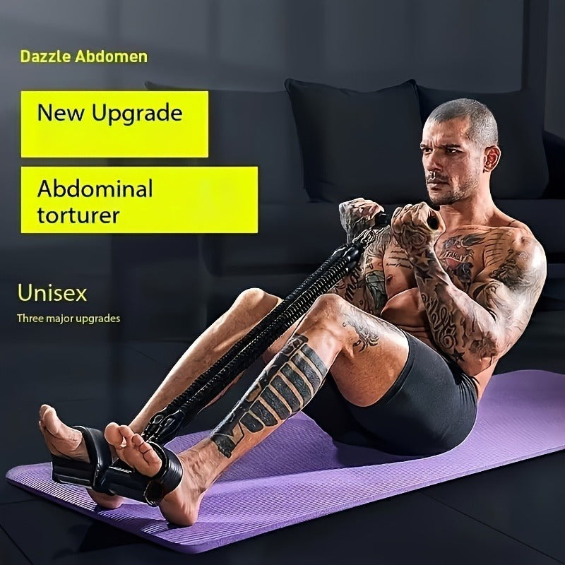 Adjustable resistance bands with foot pedals and handles