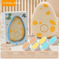 Battery-operated infant nail clipper in yellow color with different colored heads
